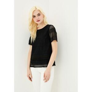 Black Banana Republic Lace Short Sleeve Lined Blouse Top (NWT)